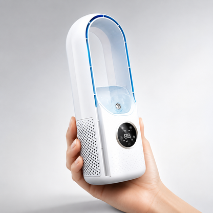 Bladeless Tower Fan | Quiet Air Circulation Fan with Sleep Mode & 24-Hour Timer | Space-Saving Fan for Home Office