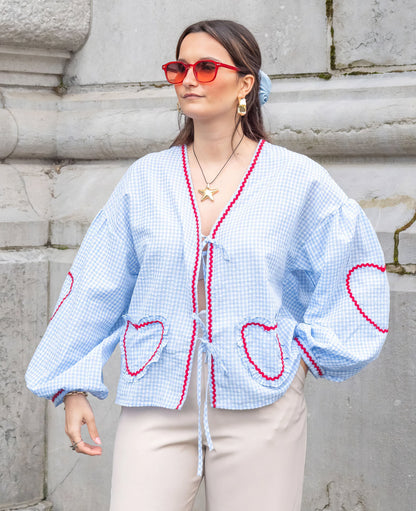 Pretty Heart Pattern Ladies Blouse