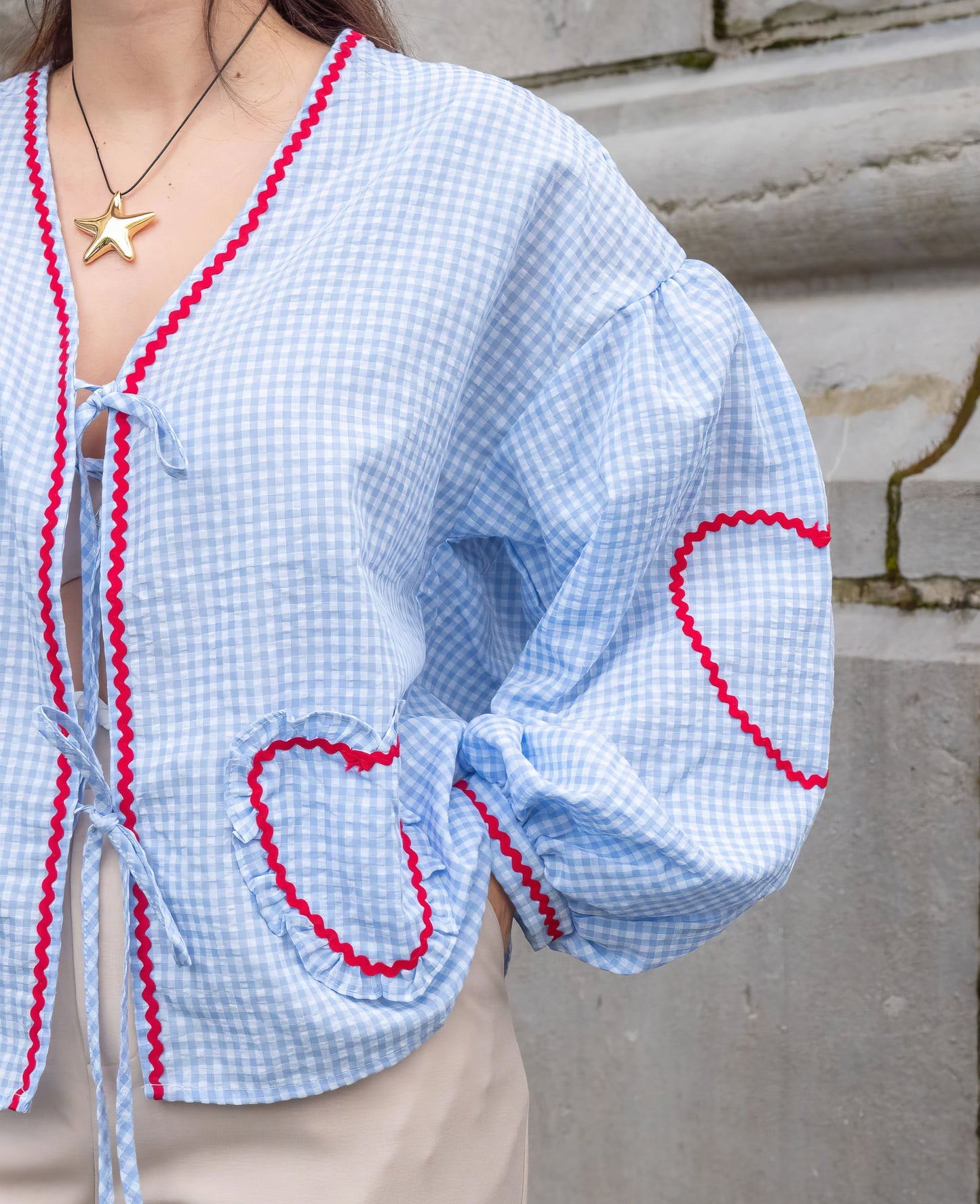 Pretty Heart Pattern Ladies Blouse