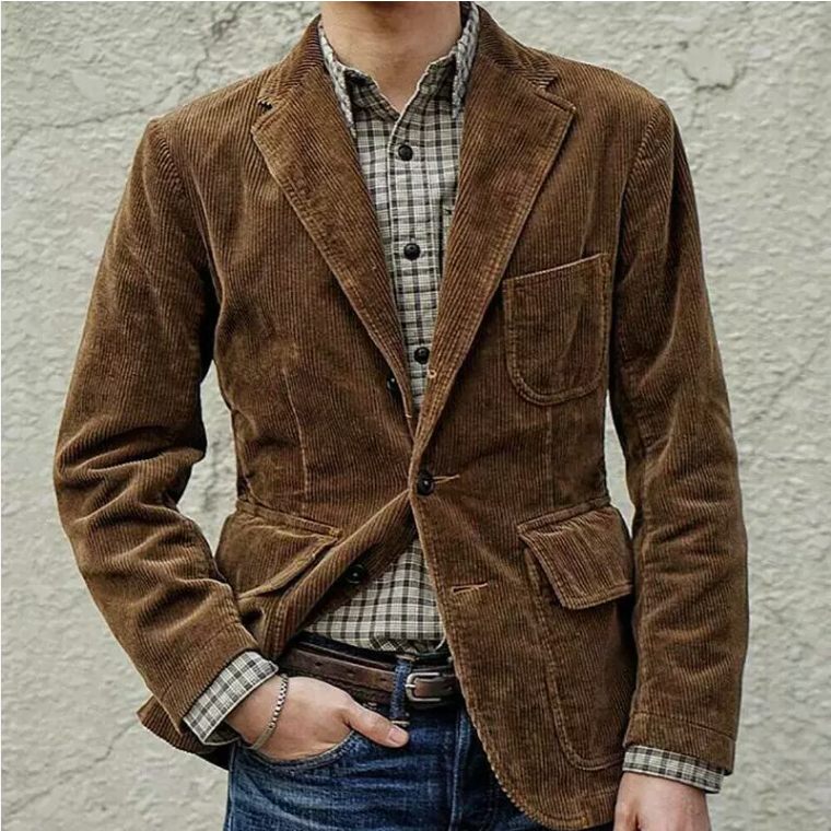 Classic Fit Notch Lapel Blazer Jacket
