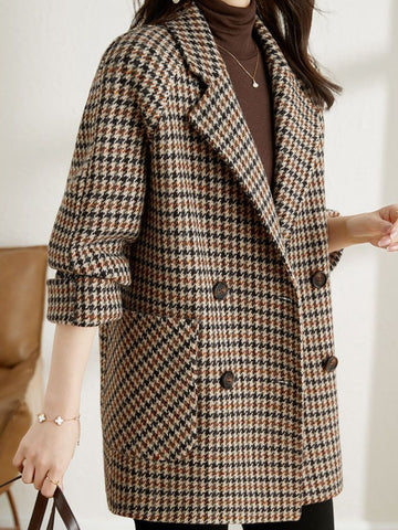 Classic Plaid Women's Blazer Jacket