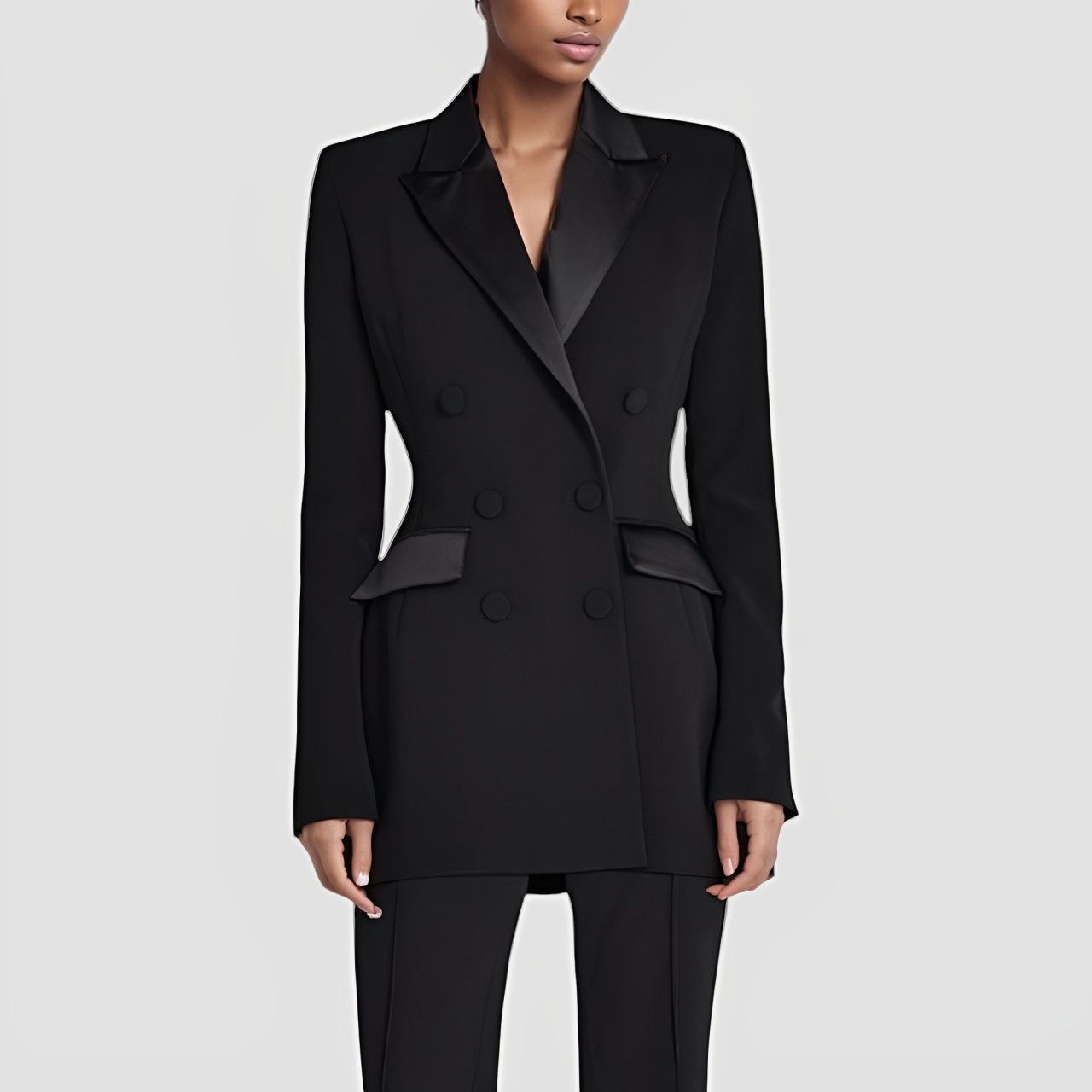 Ladies' Classic Fit Blazer Dress with Side Pockets - OutfitLondon