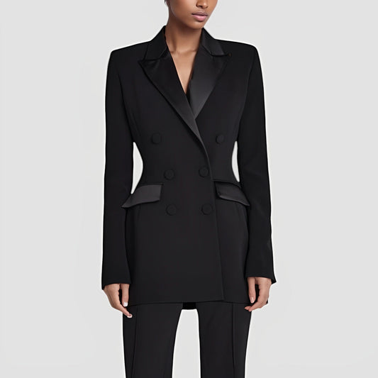 Ladies' Classic Fit Blazer Dress with Side Pockets - OutfitLondon