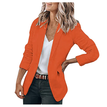 Classic Slim Fit Ladies One Button Blazer Coat