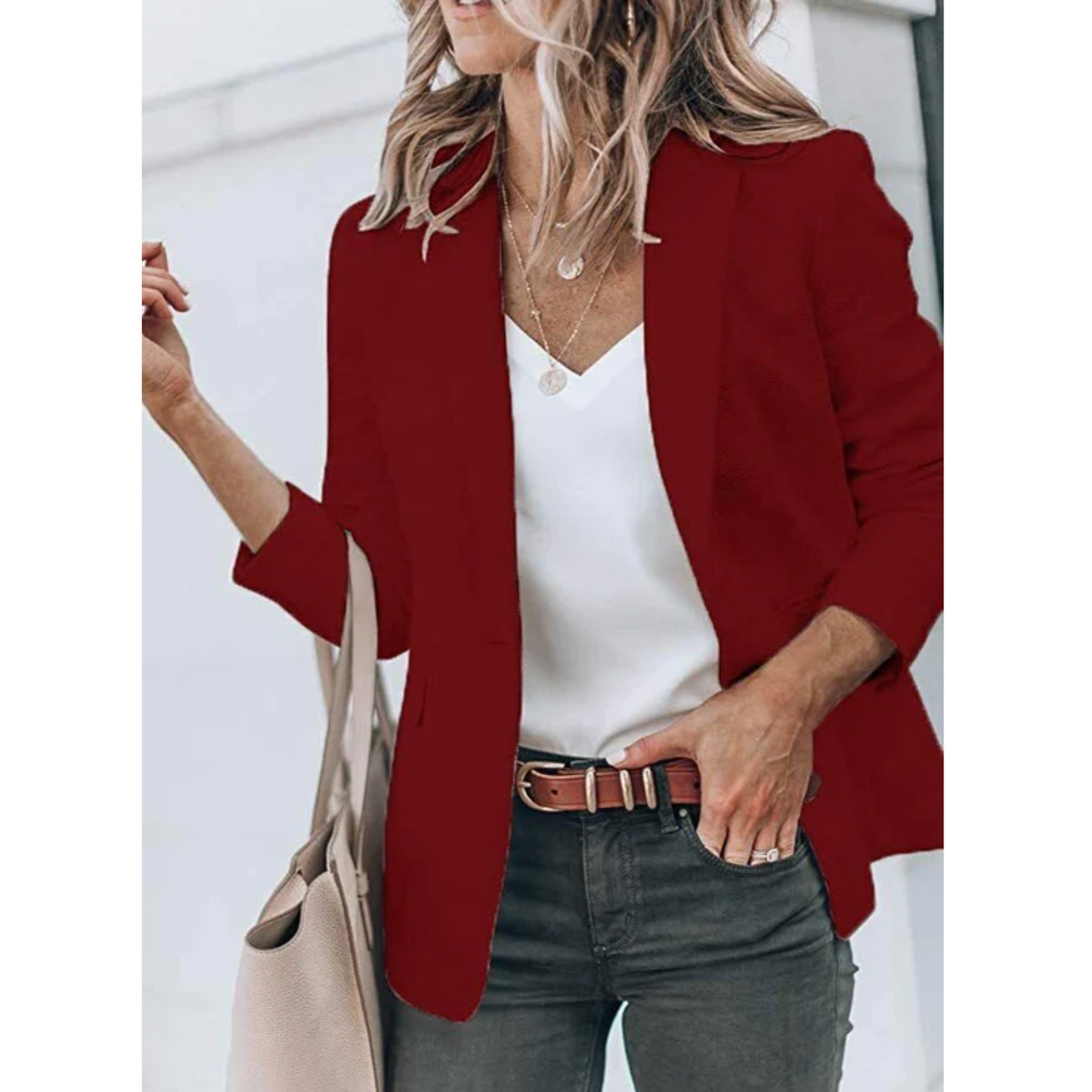 Classic Slim Fit Ladies One Button Blazer Coat