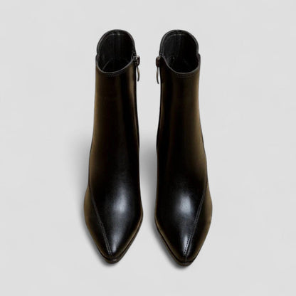 High Heel Ankle Leather Boots for Ladies