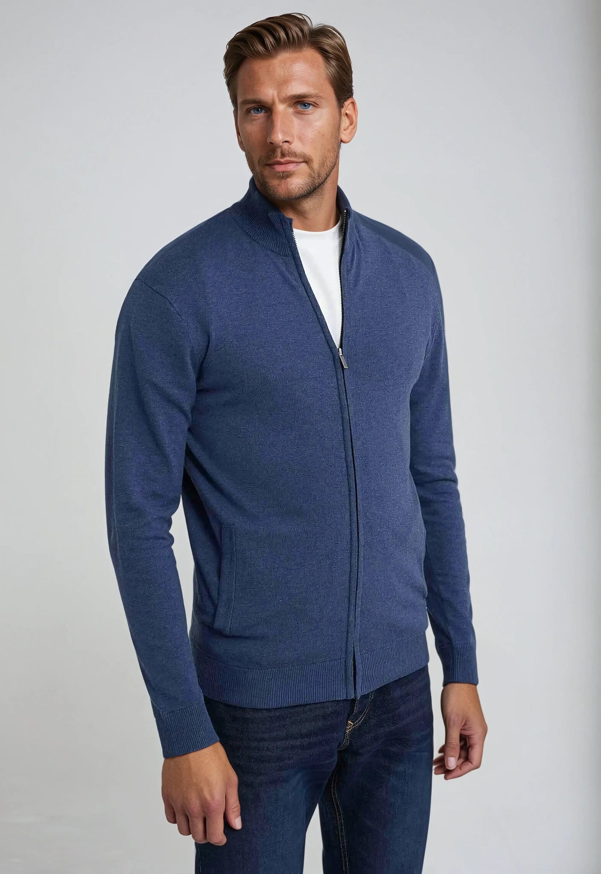 Timeless Navy Crew Neck Sweater - OutfitLondon