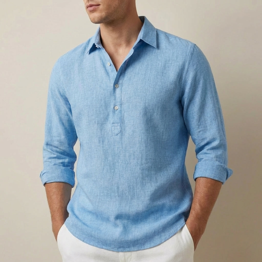 Casual Fit Henley Collar Shirt