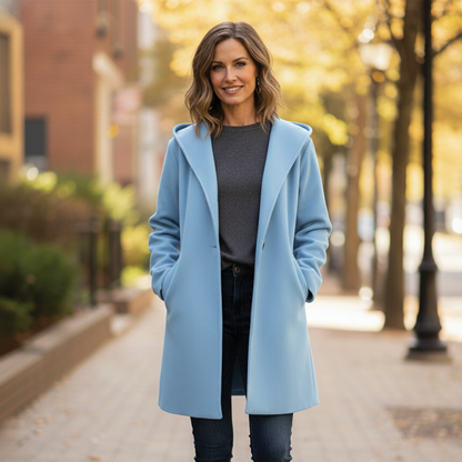 Women's Oversized Wool Blend Coat - OutfitLondon