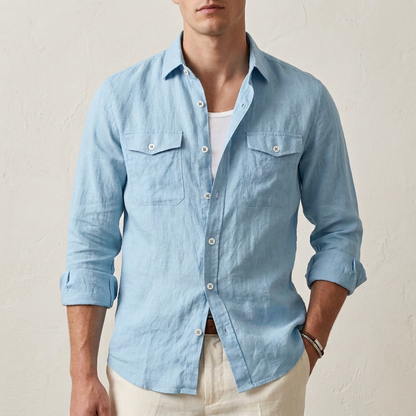 Casual Classic Long Sleeve Button Down Shirt - OutfitLondon