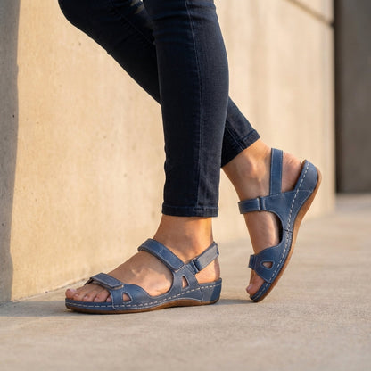 Comfortable Slip-On Flat Sandals with Adjustable Buckles