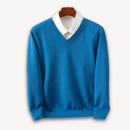 Luxury Men's Soft V-Neck Cashmere Sweater