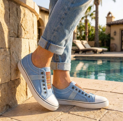 Comfy Laceless Canvas Sneakers For Daily Wear