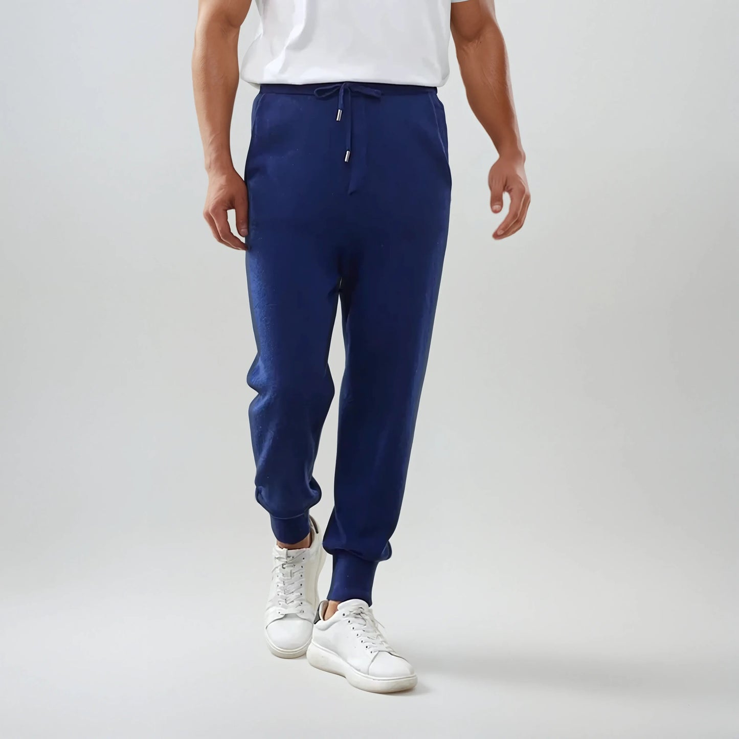 Classic Navy Blue Knit Pants