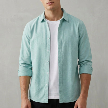 Casual Fit Button Down Long Sleeve Shirt - OutfitLondon