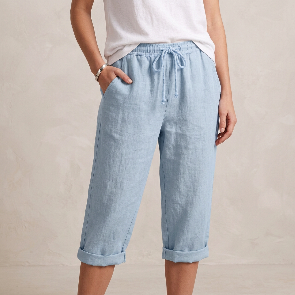 Comfortable Elastic Waist Capri Pants