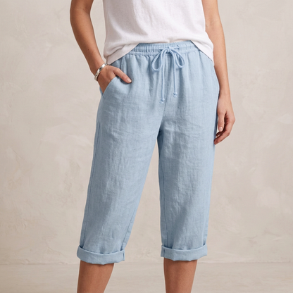 Comfortable Elastic Waist Capri Pants