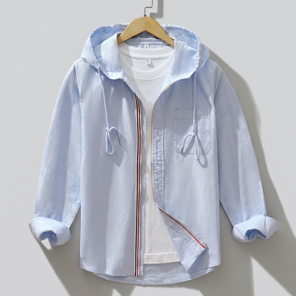 Casual Loose Fit Hoodie Zip Up Shirt