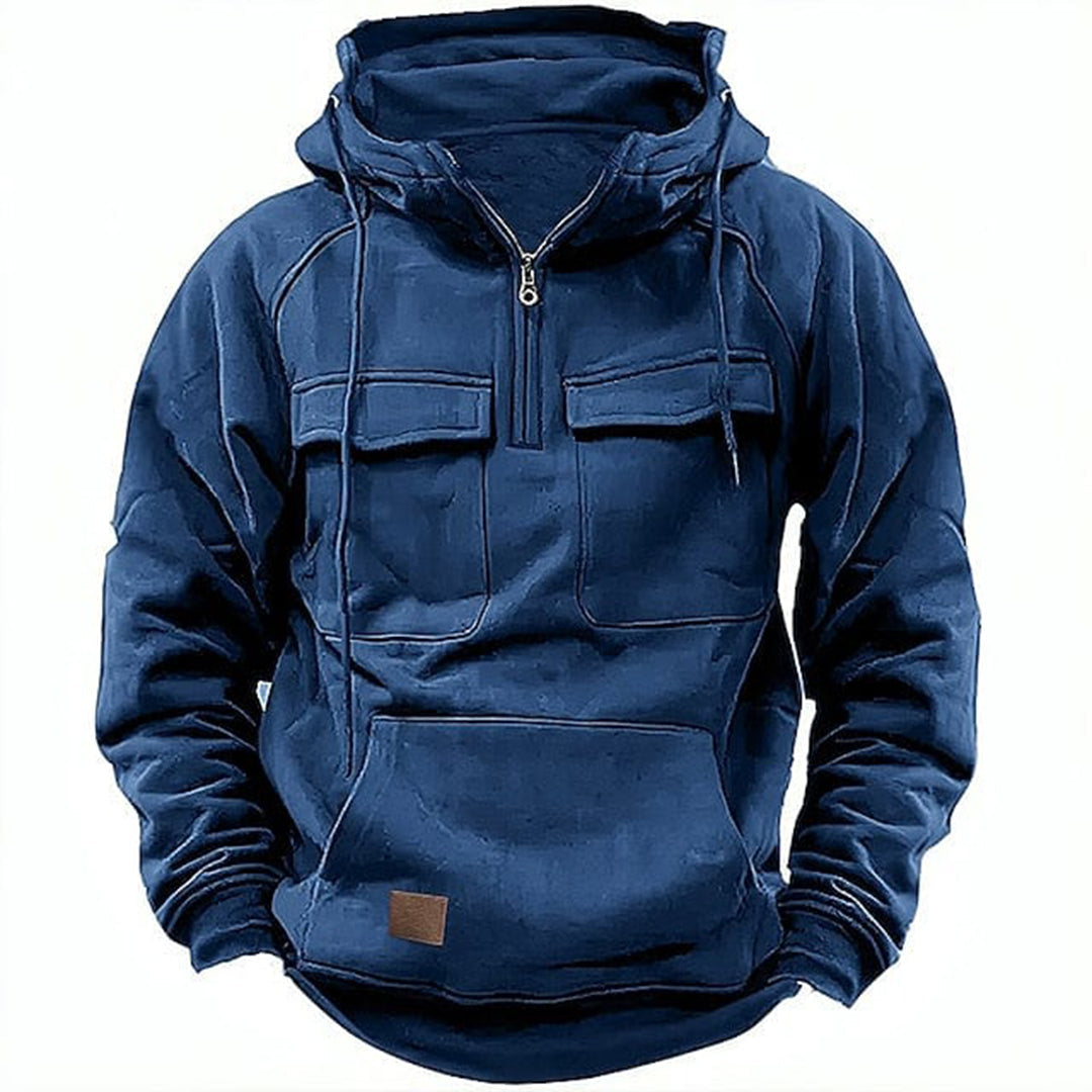 Classic Biker Hooded Jacket for Men Casual Comfortable Fit