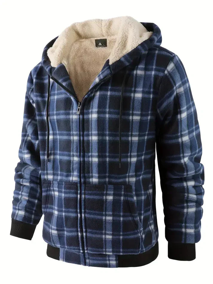 Cozy Checked Men's Fleece Lined Parka Jacket - OutfitLondon