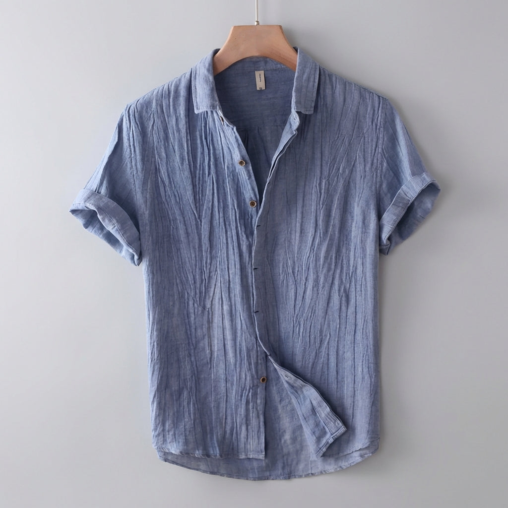 Casual Fit Short Sleeve Collar Shirt - OutfitLondon