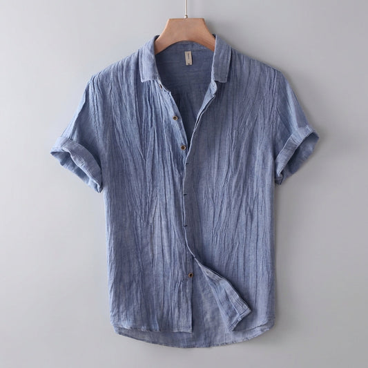 Casual Fit Short Sleeve Collar Shirt - OutfitLondon