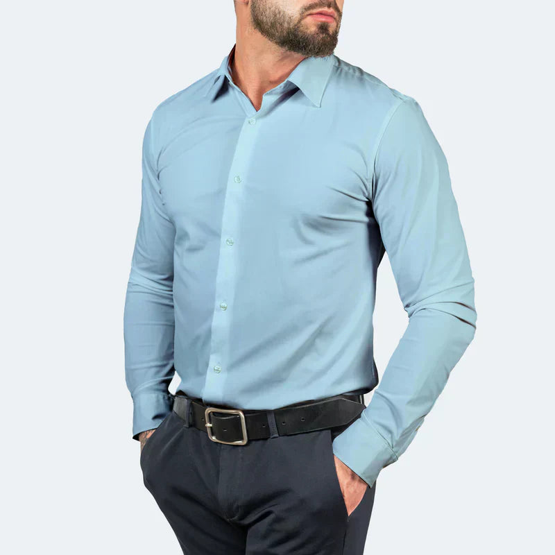 Men's Slim Fit Dress Shirt - Easy Iron, Stretchy & Comfortable