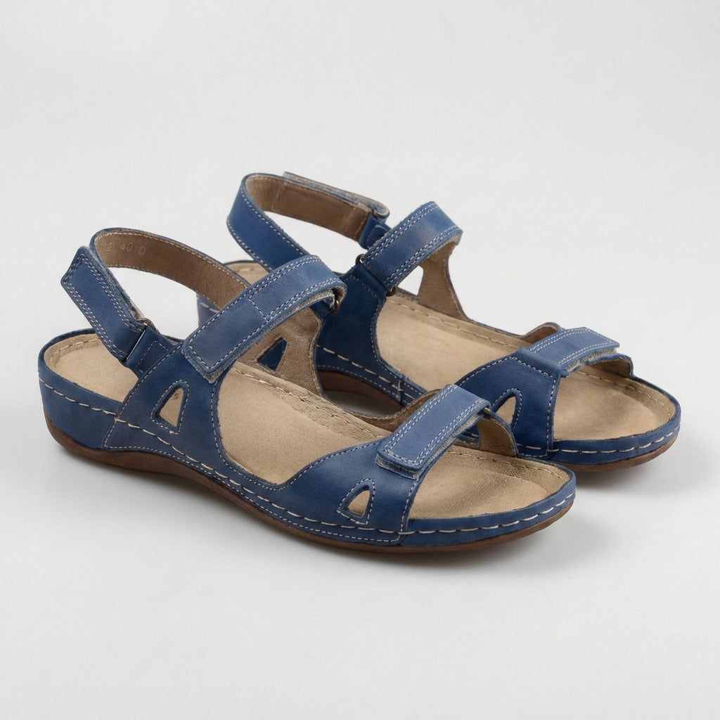 Comfortable Slip-On Flat Sandals with Adjustable Buckles