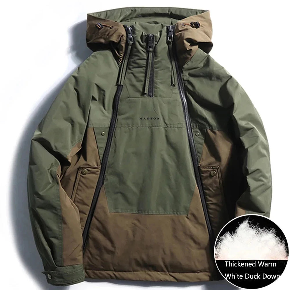 Men's White Down Jacket Windproof Water Resistant - OutfitLondon
