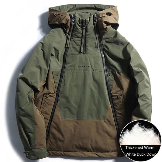 Men's White Down Jacket Windproof Water Resistant - OutfitLondon