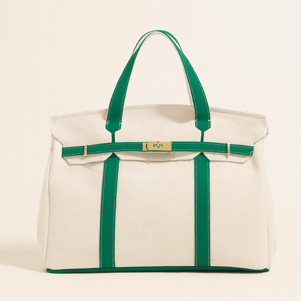 Durable Cotton Tote Bag with Sturdy Metal Frame