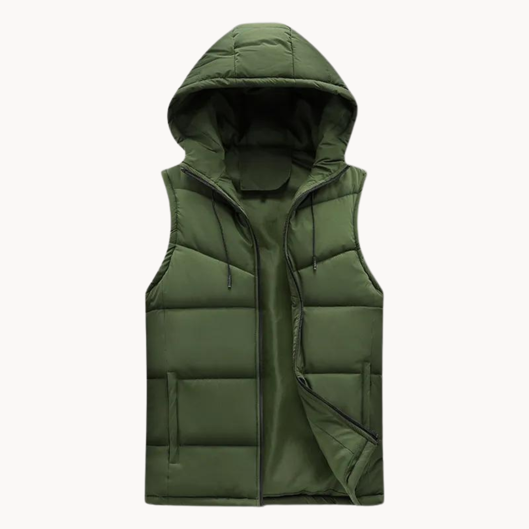 Fleece Lined Hooded Body Warmer Jacket
