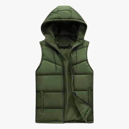 Fleece Lined Hooded Body Warmer Jacket