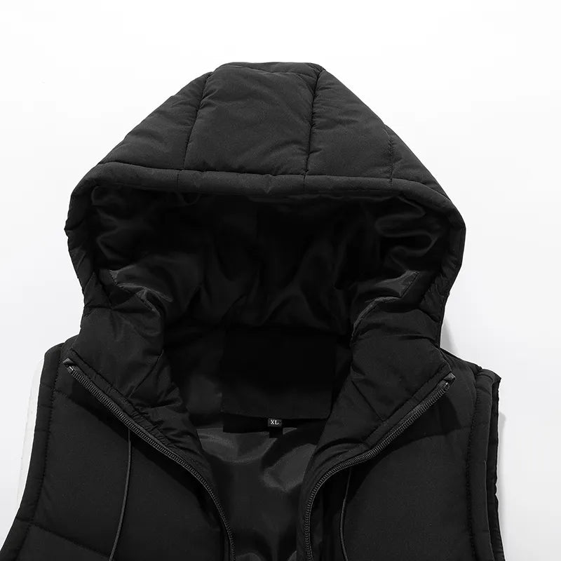 Fleece Lined Hooded Body Warmer Jacket