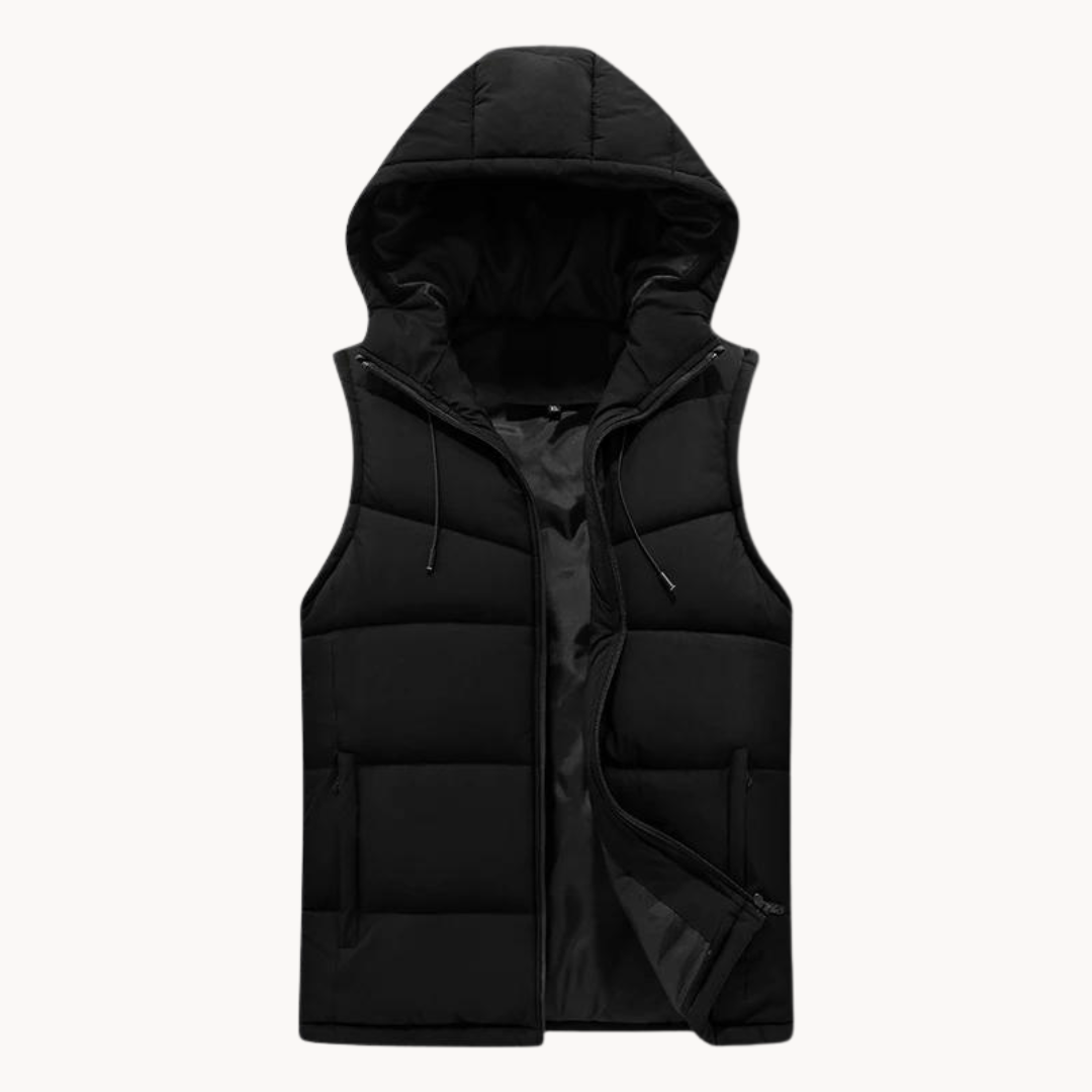 Fleece Lined Hooded Body Warmer Jacket - OutfitLondon