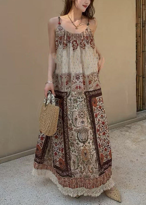 Women's Cotton Maxi Dress Sleeveless Spaghetti Strap - OutfitLondon