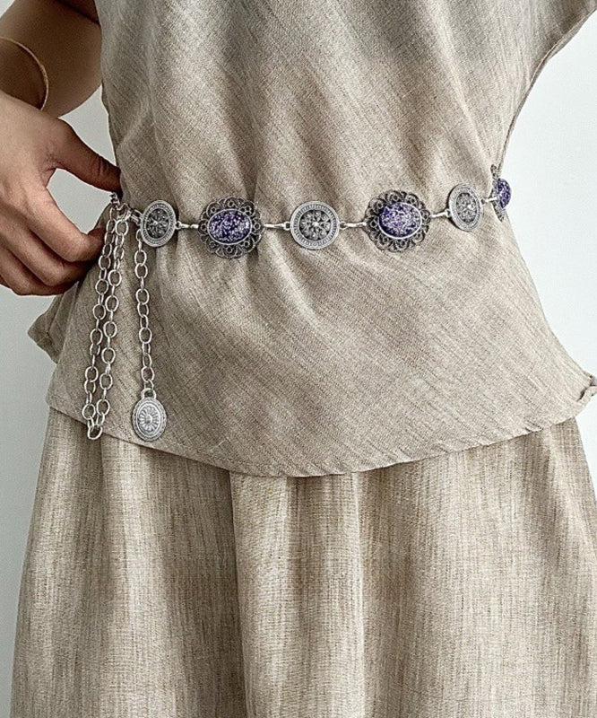 Women's Purple Metal Body Chain Boho Festival Accessory - OutfitLondon