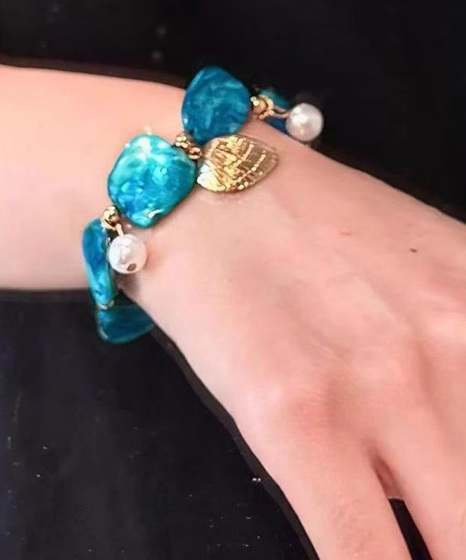 Women's Blue Alloy Charm Bracelet Asymmetrical Design - OutfitLondon