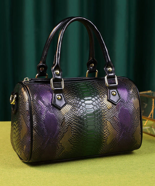 Women's Leather Tote Bag Violet Calf Leather Zippered - OutfitLondon