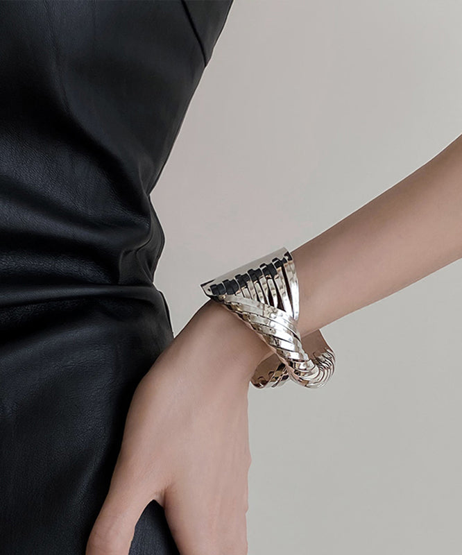 Silk And Metal Boho Cuff Bracelet - OutfitLondon