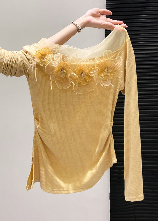 Women's Cotton Blouse Yellow Floral Lightweight - OutfitLondon