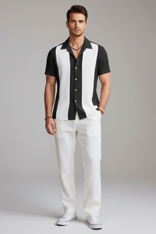 Men's Classic Striped Casual Shirt - OutfitLondon