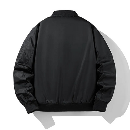 Comfortable Fit Bomber Jacket with Elastic Cuffs