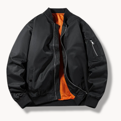 Comfortable Fit Bomber Jacket with Elastic Cuffs - OutfitLondon