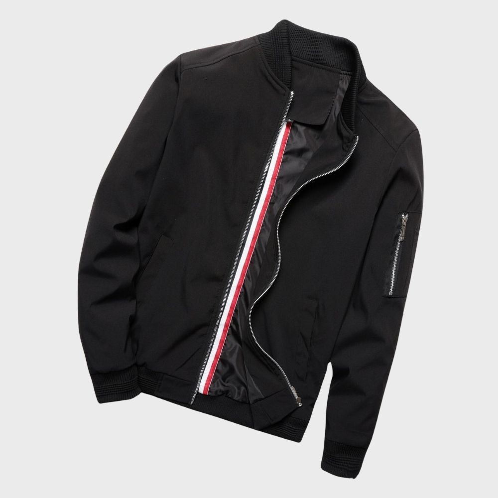 Slim Fit Lightweight Bomber Jacket Zip Up