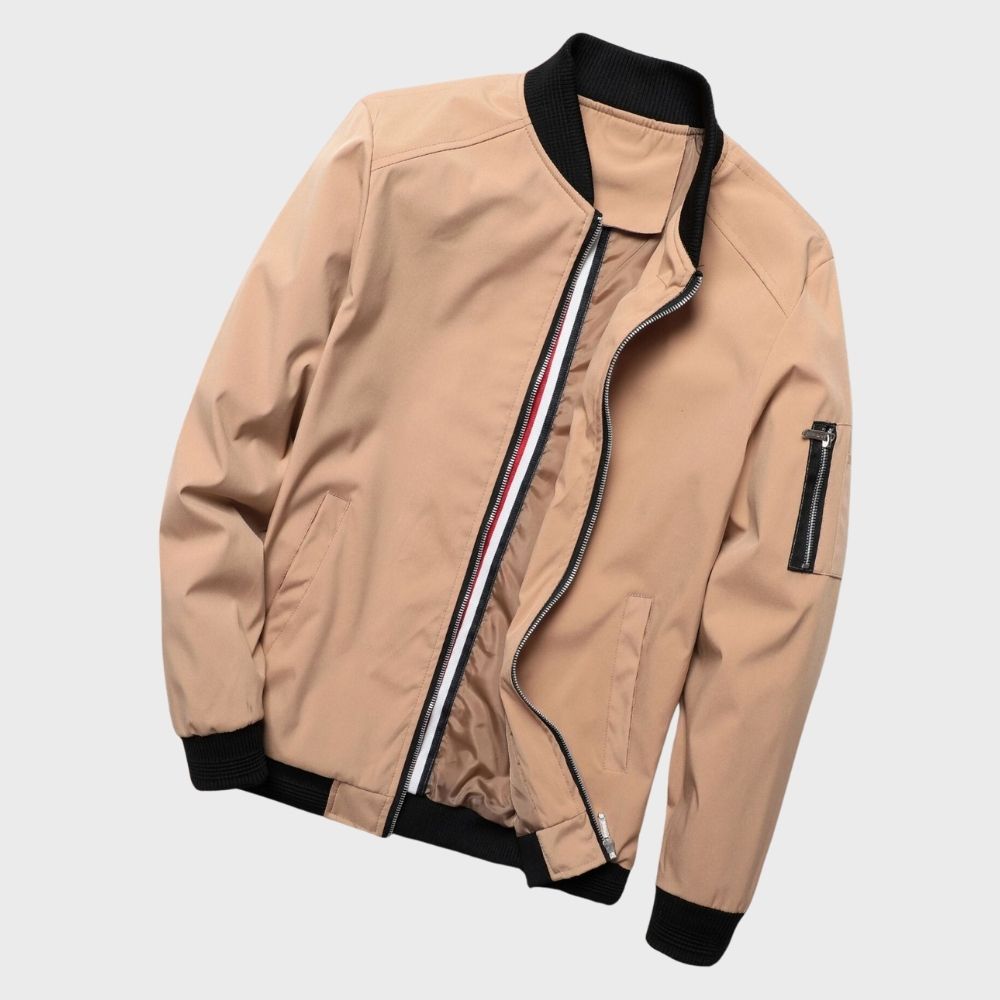 Slim Fit Lightweight Bomber Jacket Zip Up