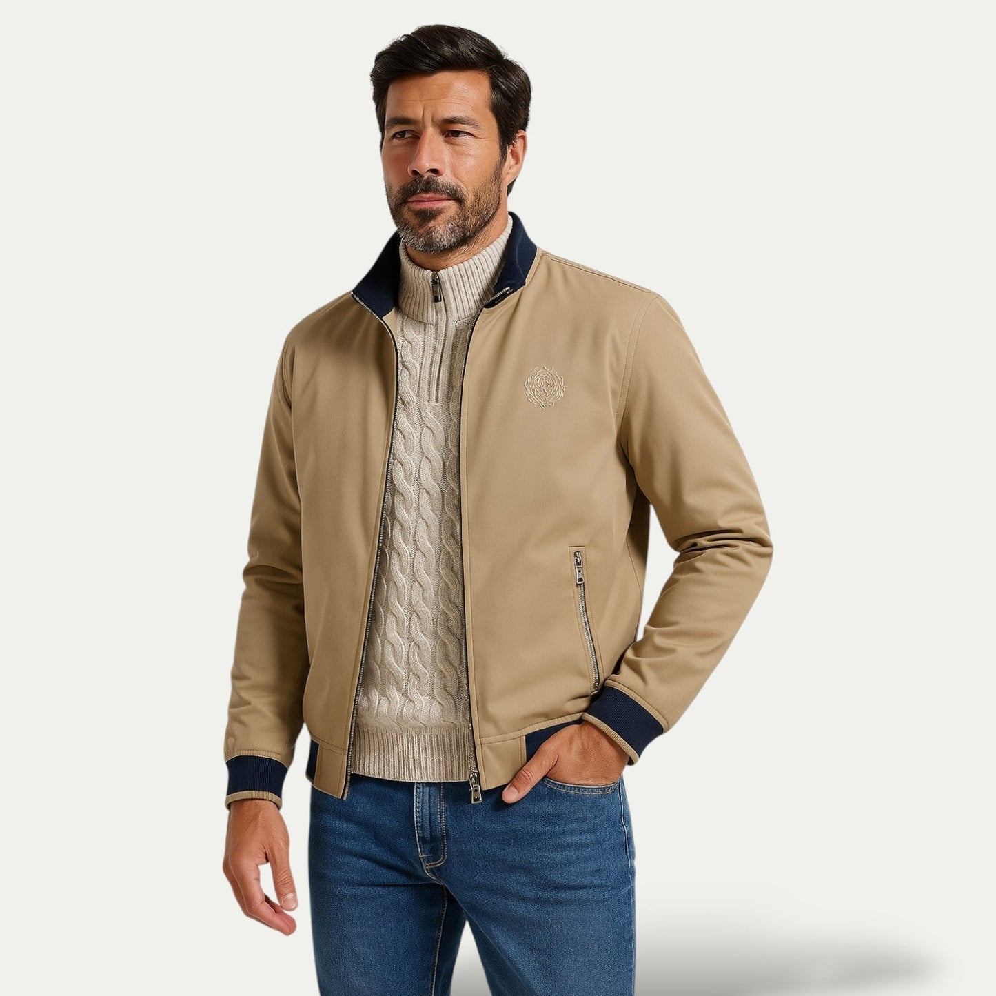 Men's Versatile Logo Bomber Jacket