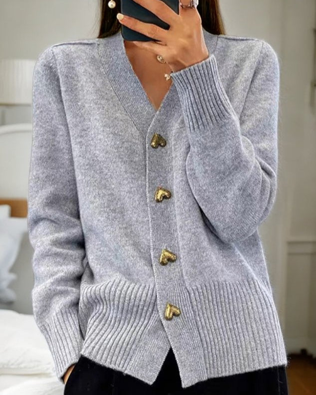 Cozy Women's Crew Neck Sweater Cardigan - OutfitLondon
