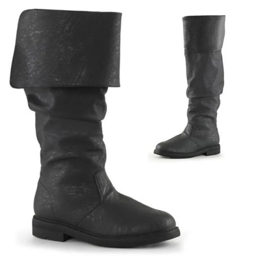 Tall Men's Leather Knee High Boots - OutfitLondon