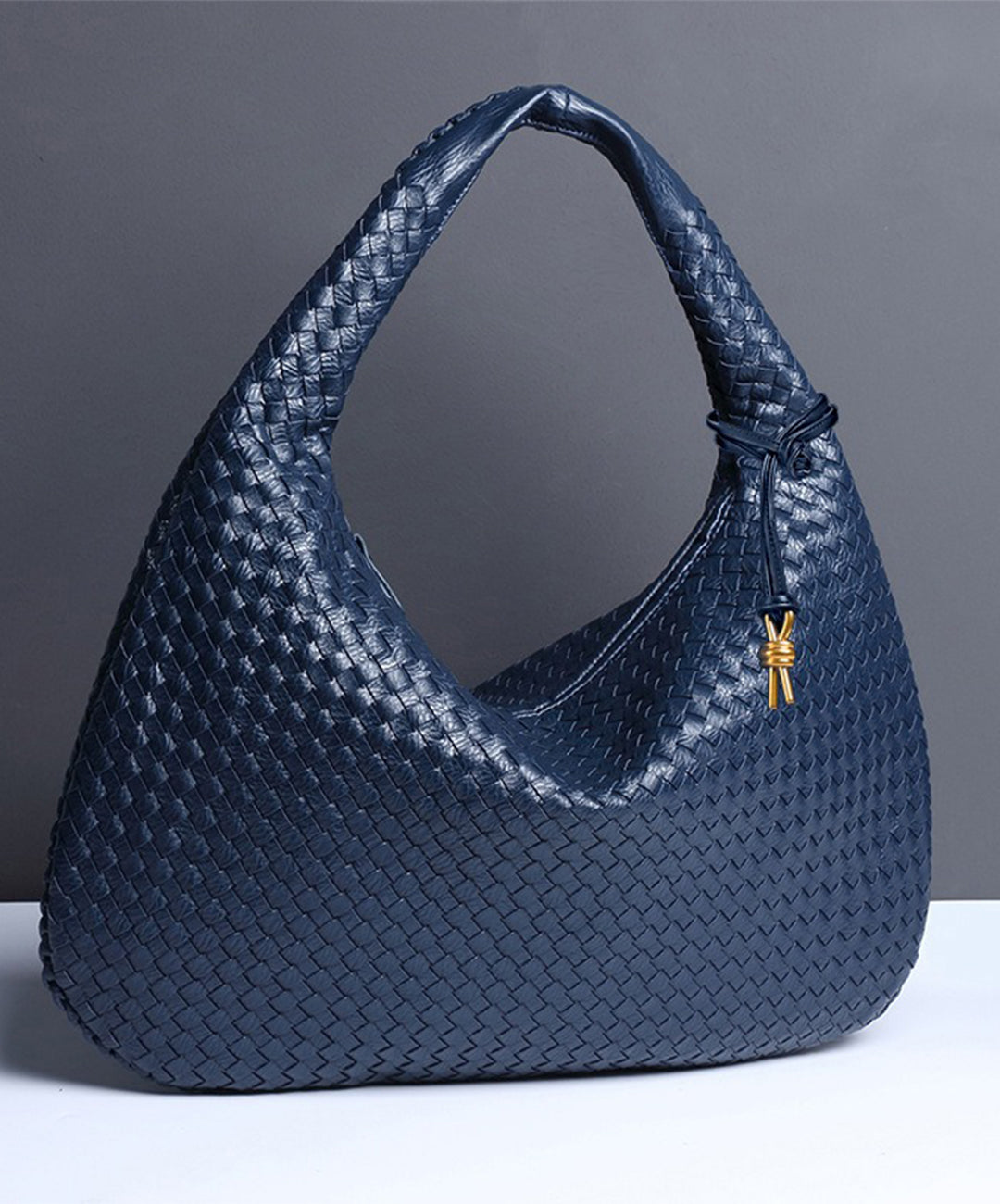 Big Synthetic Leather Shopping Bag 47x32x21cm